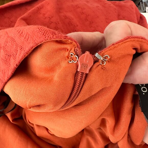 Ark & Co Salmon High Neck Long Sleeve V Back Zip Embroidered Zip Romper S - Picture 8 of 15